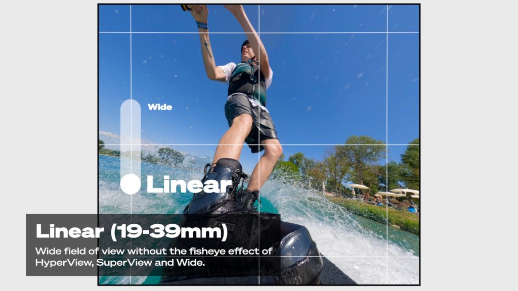 Change Digital Lens in the GoPro Quick app. Gridlines show how your image framing changes.