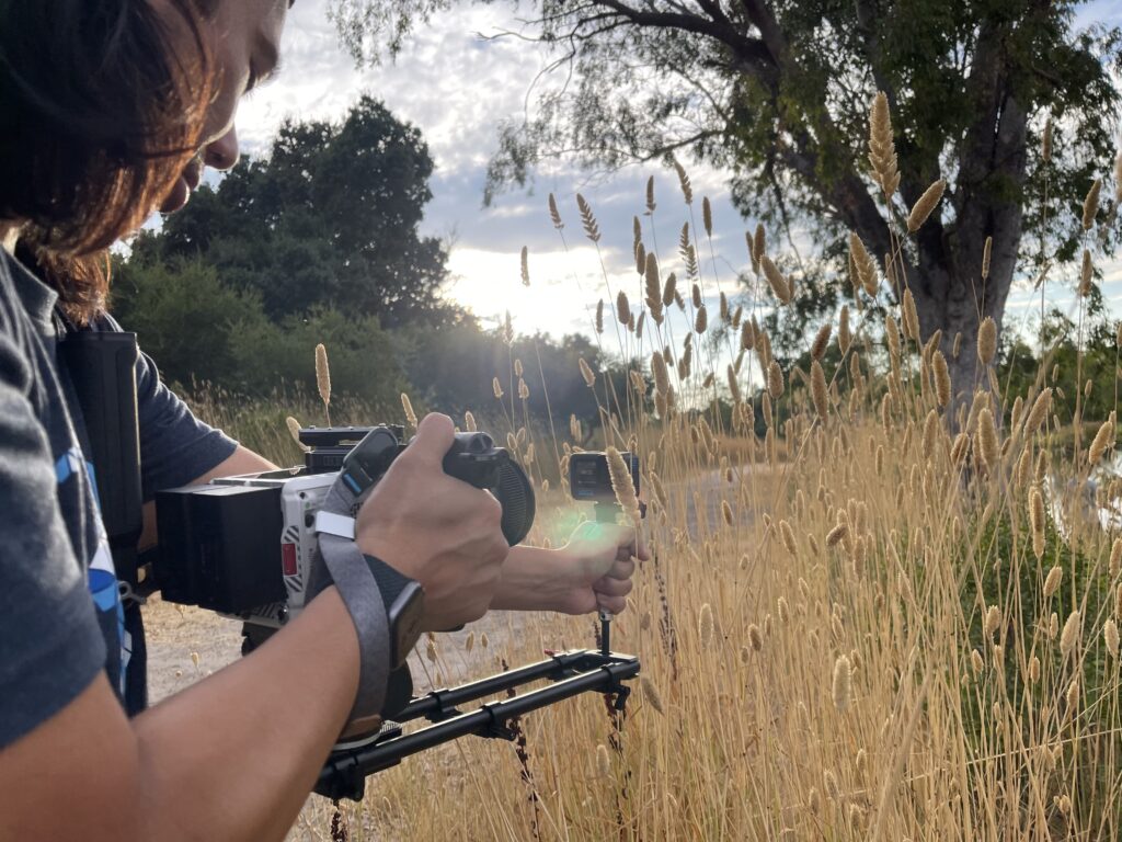 Sun Flare action shot of Jason Cayabyab using the Red Komodo and GoPro Hero 12 Black Behind The Scenes San Francisco Bay Area Video Production Tutorials