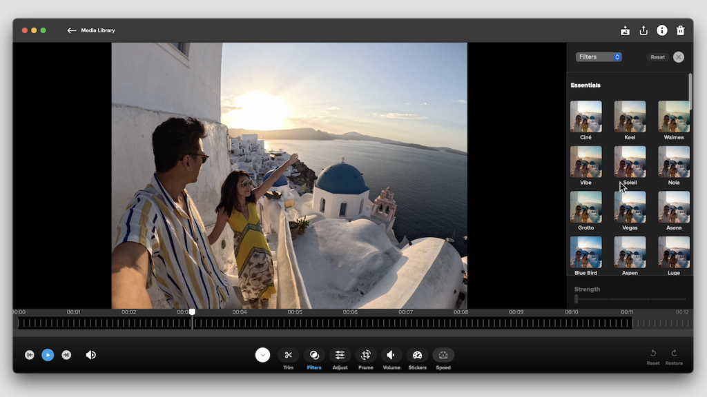 showing multi-clip editing in the GoPro Quik editing software