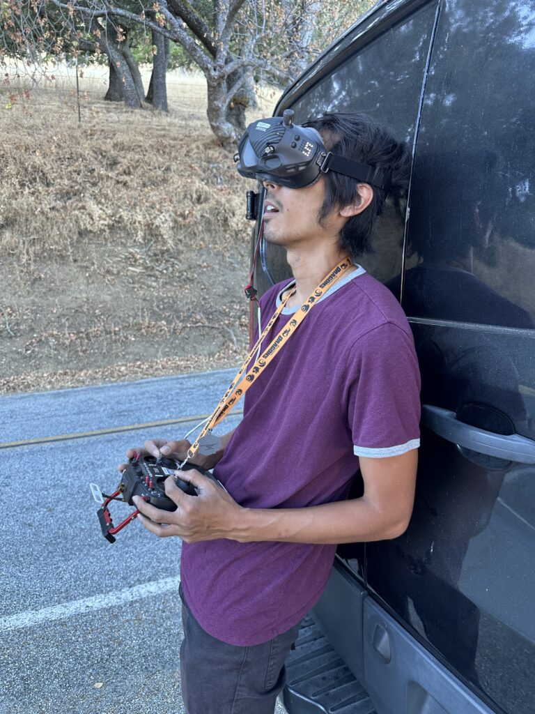 Nick currently flying through FPV goggles with the HERO13 and Macro lens.